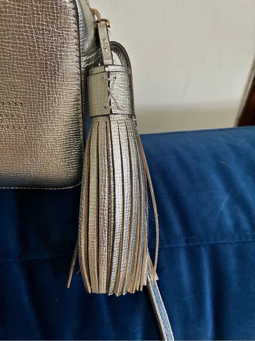 Anya Hindmarch Metallic Silver 'Have A Nice Day' Crossbody